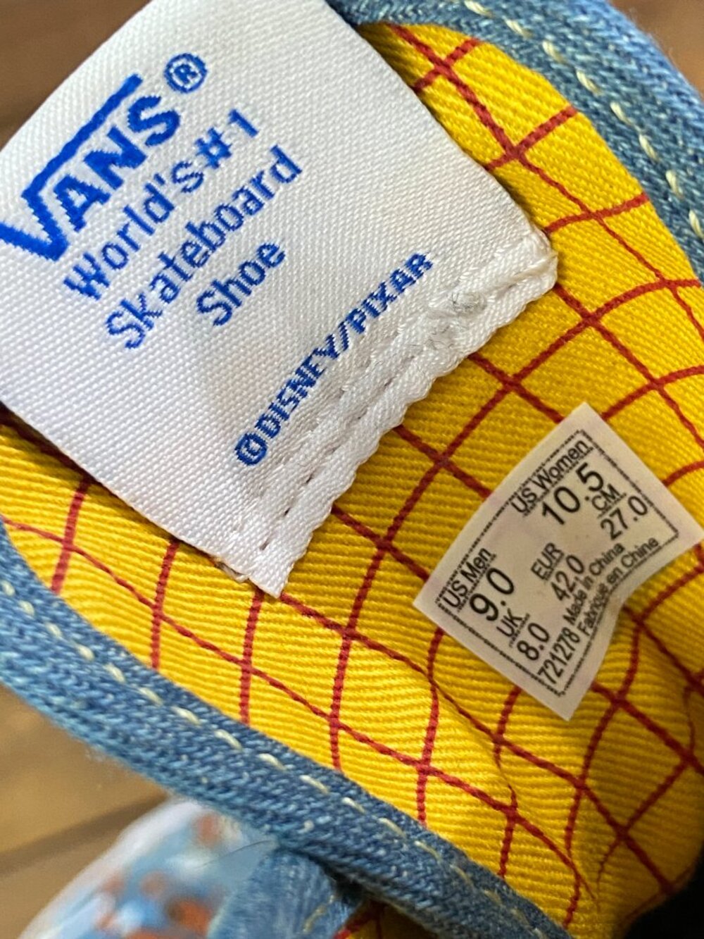 RARE Toy Story x Vans Authentic "Woody" Denim Sneakers Womens 10.5 Mens 9 - Picture 11 of 12